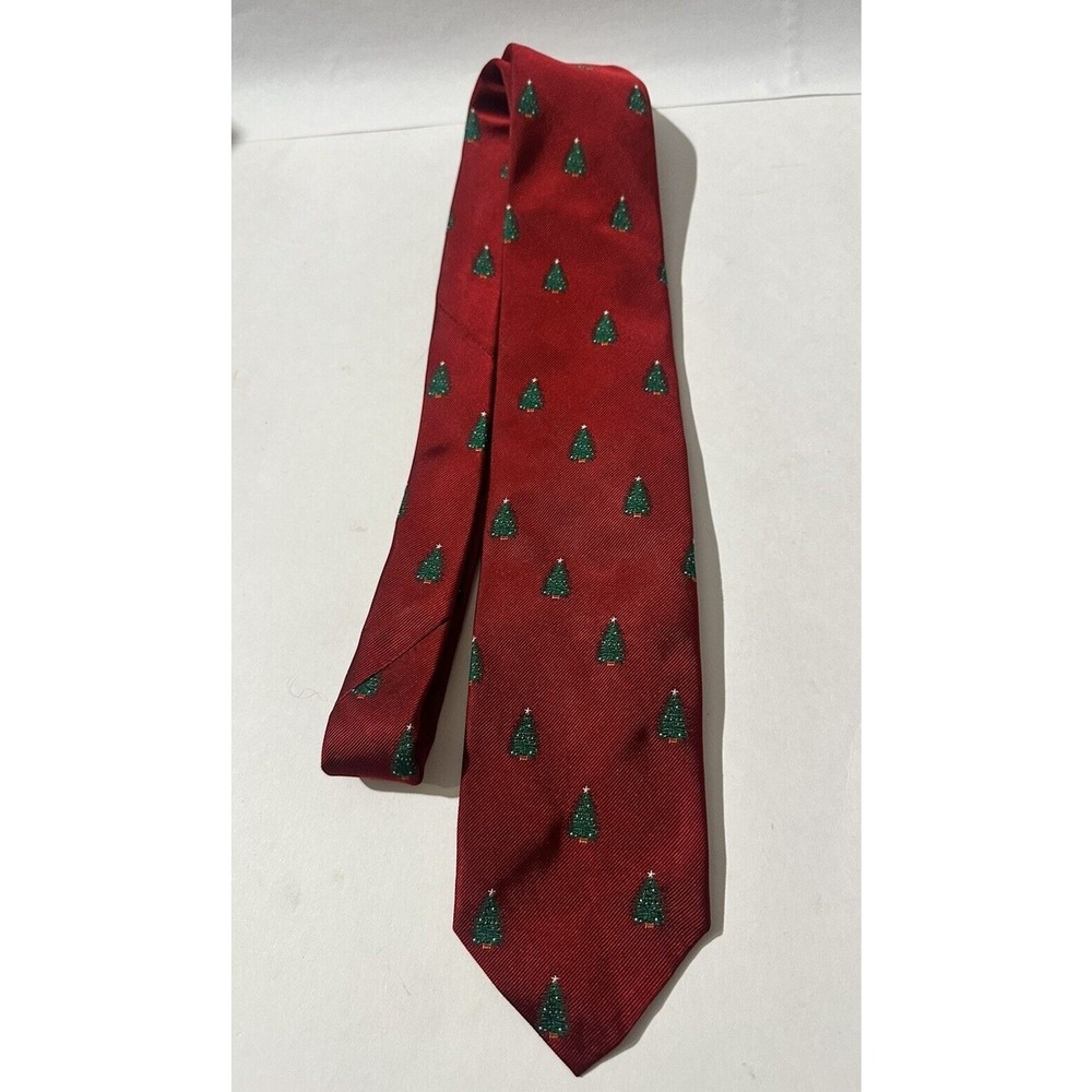 Robert Talbott Tie Carmel - Pebble Beach Christmas Tree Red Silk Tie